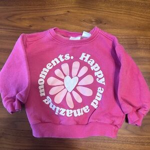 Pink toddler girl  Sweatshirt with Heart Design